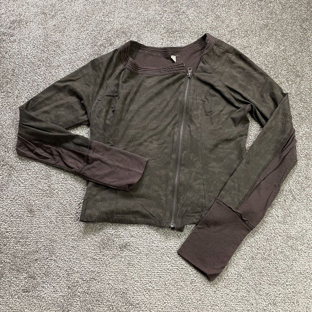 Miilla Outerwear Jacket Womens Medium Brown Full Zip Long Sleeve Stretch Casual